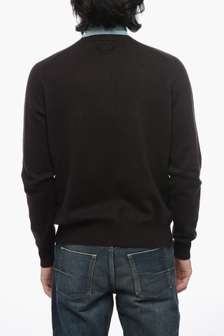 Cashmere Blend Cardigan with Removable Popeline Collar