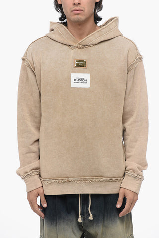 RE-EDITION Cotton Hoodie with Raw-cut Details