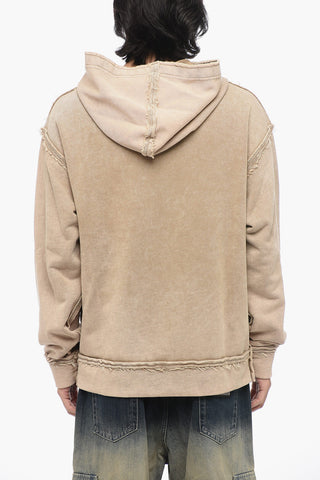 RE-EDITION Cotton Hoodie with Raw-cut Details