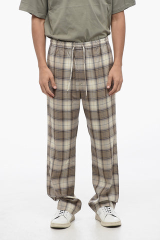 Pantaloni Casual a Quadri Tartan in Lana