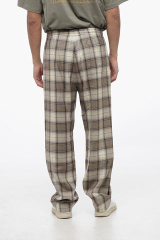 Pantaloni Casual a Quadri Tartan in Lana
