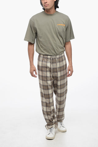 Tartan Checked Wool Casual Pants