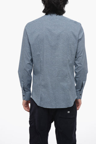 Printed Cotton Shirt with Spread Collar