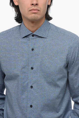 Printed Cotton Shirt with Spread Collar
