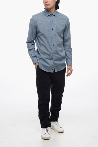 Printed Cotton Shirt with Spread Collar
