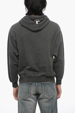 Cotton Hoodie with Embossed Embroidery Maxi