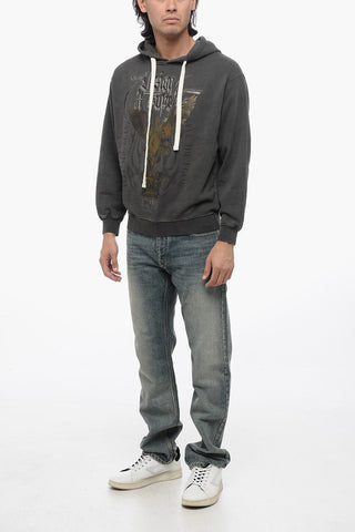 Cotton Hoodie with Embossed Embroidery Maxi