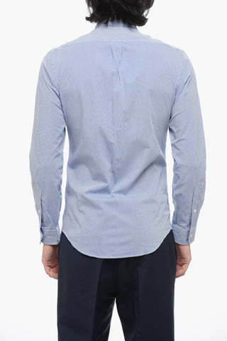 Striped Cotton Slim Fit Shirt with Button-down Collar