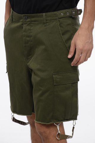 Shorts Cargo in Cotone con Dettagli Tape Pendenti