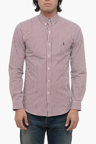 Striped Slim Shirt with Button-down Collar
