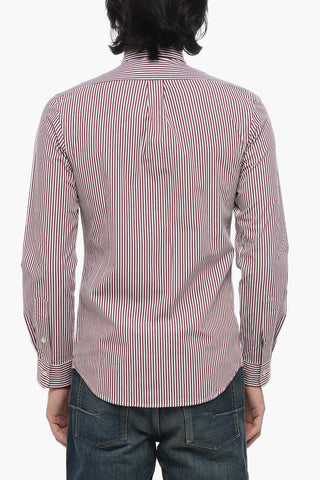 Striped Slim Shirt with Button-down Collar