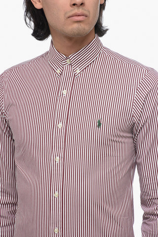 Striped Slim Shirt with Button-down Collar
