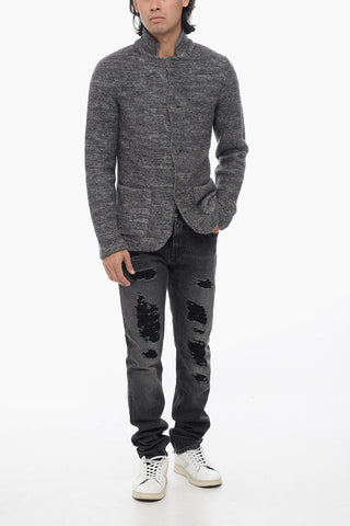 GIORGIO Alpaca Blend Cardigan with Patch Pockets