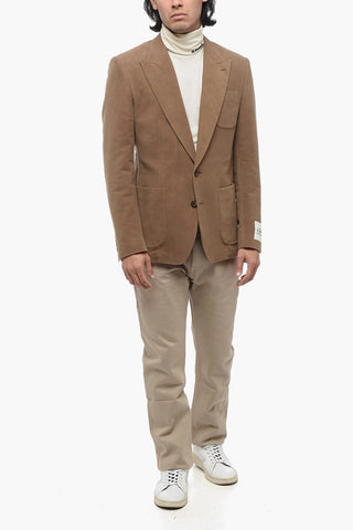 Blazer Monopetto Con Fodera In Seta