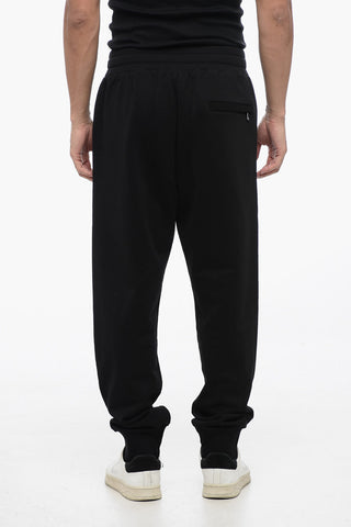 Brushed Cotton Sweatpants with Printed Logo