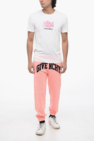GRAFFITI Crew Neck Cotton T-Shirt with Print