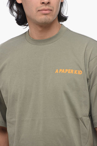 T-Shirt Girocollo in Tinta Unita con Logo Stampato