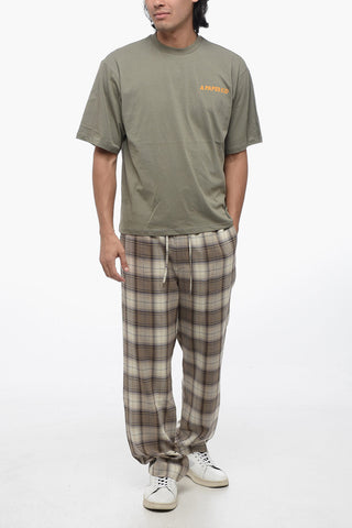 T-Shirt Girocollo in Tinta Unita con Logo Stampato