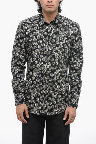 MARTINI Printed Cotton Shirt with Bowling Collar