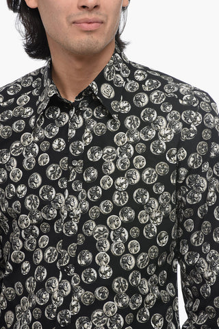 MARTINI Printed Cotton Shirt with Bowling Collar