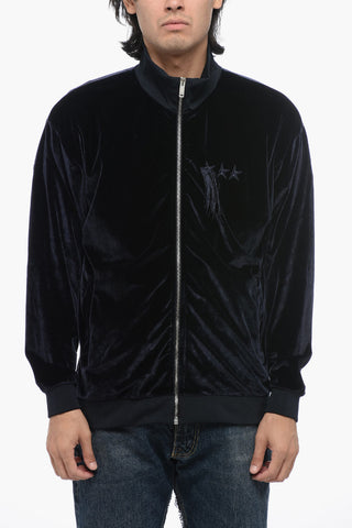 Mock Neck Chenille Sweatshirt with Full Zip