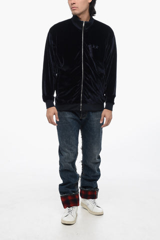 Mock Neck Chenille Sweatshirt with Full Zip