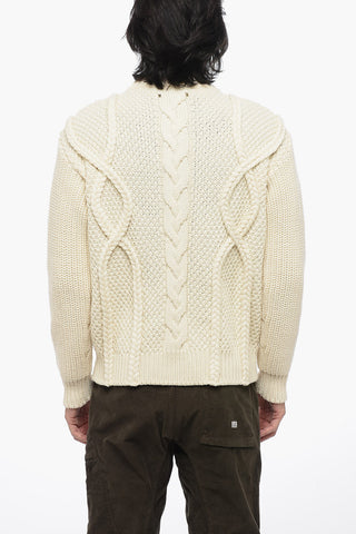 Pullover Girocollo in Lana Vergine Aran