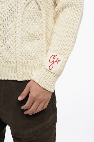 Pullover Girocollo in Lana Vergine Aran