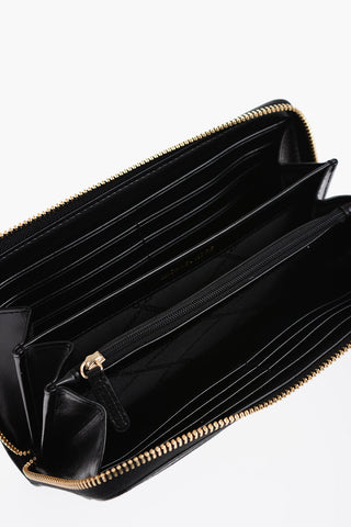 Textured Leather Wallet with External Pocket