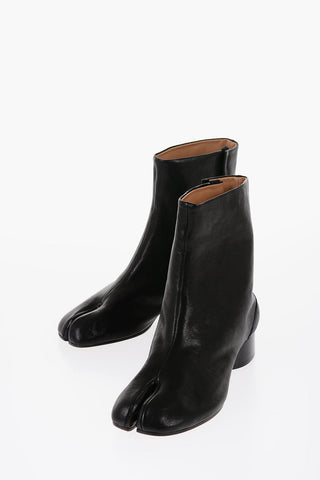 MM22 Textured Leather TABI Ankle Boots