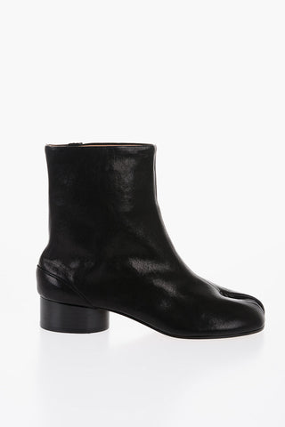 MM22 Textured Leather TABI Ankle Boots