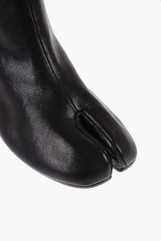 MM22 Textured Leather TABI Ankle Boots
