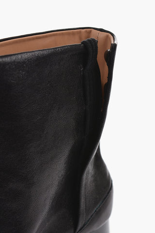 MM22 Textured Leather TABI Ankle Boots