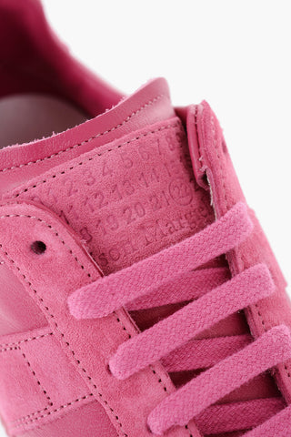 MM22 Solid Color Leather Low-Top Sneakers with Suede Trims