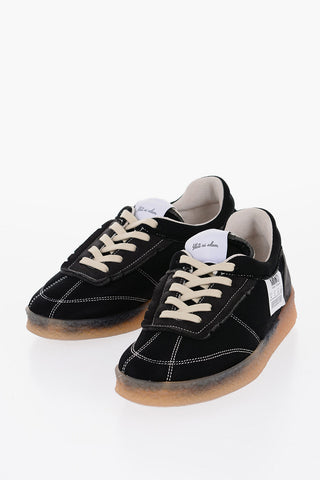 MM6 Vintage Effect Low-Top Sneakers with Contrasting Strings