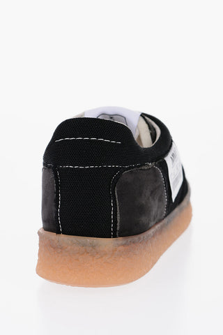 MM6 Vintage Effect Low-Top Sneakers with Contrasting Strings