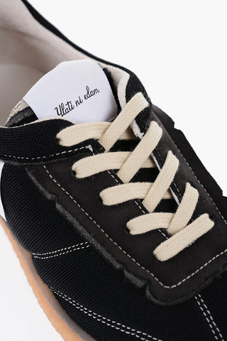 MM6 Vintage Effect Low-Top Sneakers with Contrasting Strings