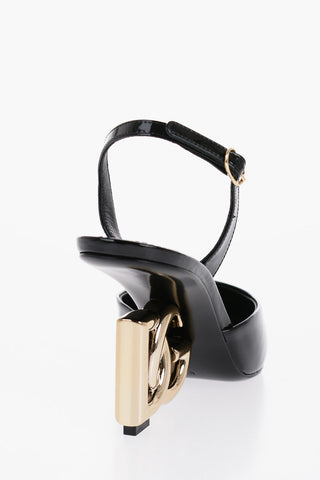 Patent Leather LOLLO Slingback With Monogram Heel 10cm