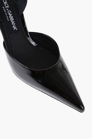 Patent Leather LOLLO Slingback With Monogram Heel 10cm