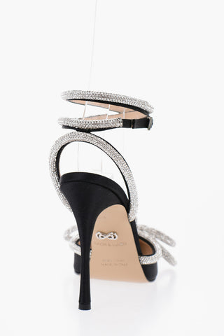 Satin DOUBLE BOW Pumps with Rhinestone Details 11,5cm