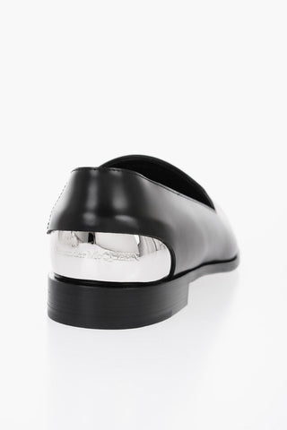 Leather Loafers with Silver-Effect Detail