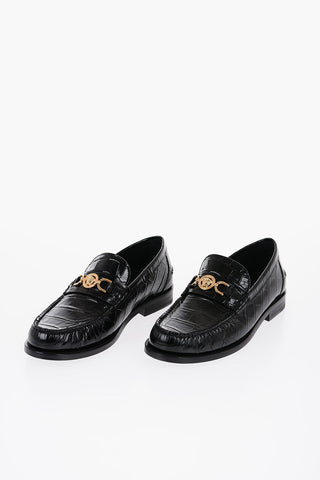 Crocodile Effect Leather With golden Effect Horsebite