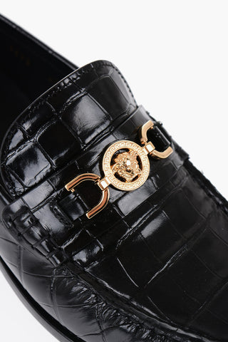 Crocodile Effect Leather With golden Effect Horsebite