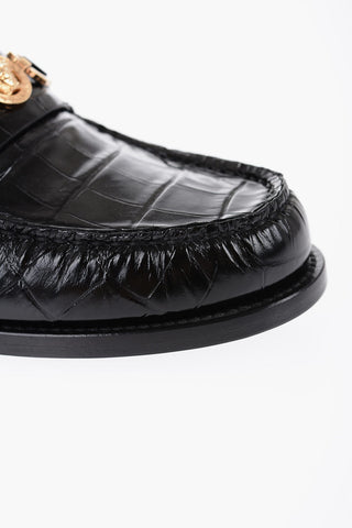 Crocodile Effect Leather With golden Effect Horsebite