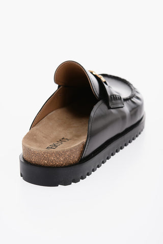 Leather Mules with Golden Horsebite
