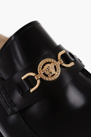 Leather Mules with Golden Horsebite
