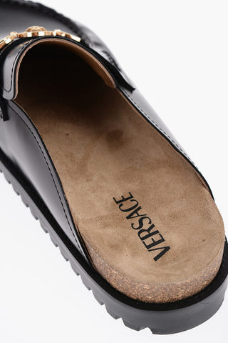 Leather Mules with Golden Horsebite