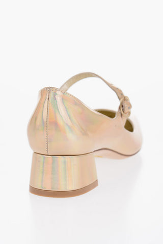 Iridescent Effcet Leather VIVIENNE Mary Jane Pumps With Heel 3,5cm