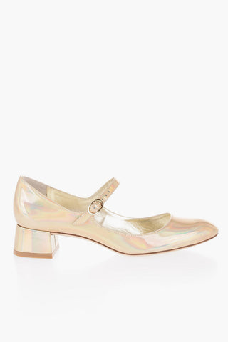 Iridescent Effcet Leather VIVIENNE Mary Jane Pumps With Heel 3,5cm