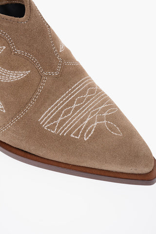 Suede Western Mules with Heel 5,5cm
